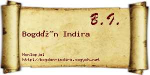 Bogdán Indira névjegykártya